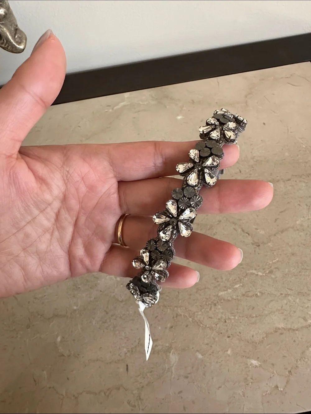 NWT Deepa Gurnani Crystal Headband Grey
